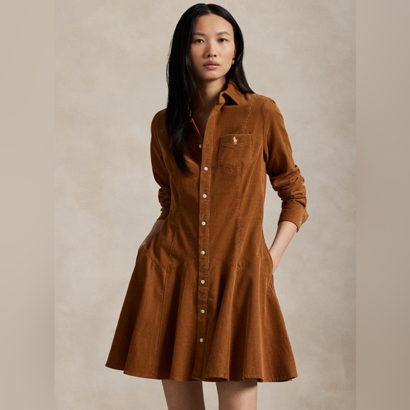 Polo by Ralph Lauren Cotton Corduroy A-Line Shirtdress